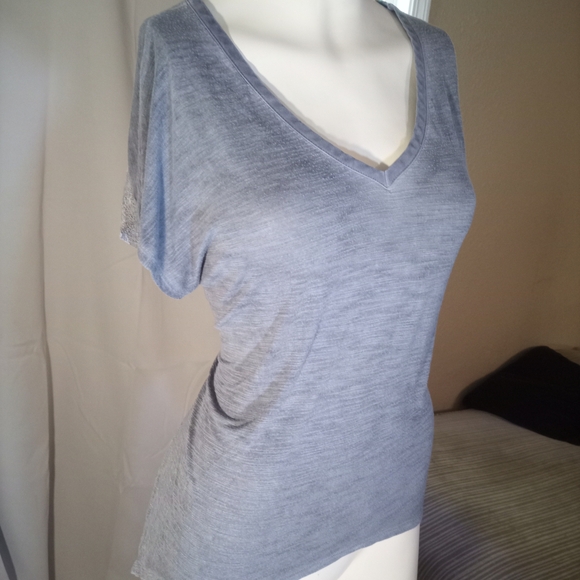 Buffalo David Bitton Heather Gray V-Neck Tee - Picture 2 of 3